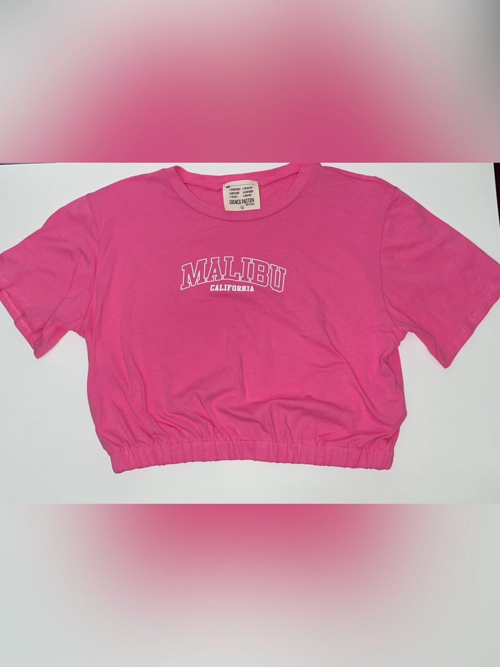 french pastry Hot Pink Malibu California Cropped Tee